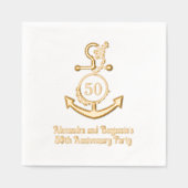 航海のいかりフレーム#2記念日パーティー 箔ナプキン (正面)