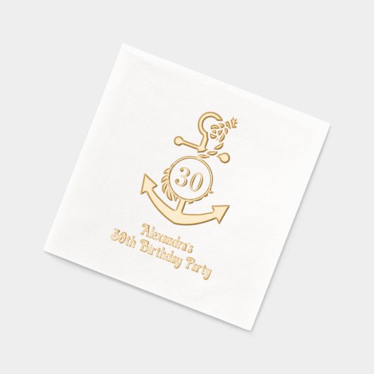 航海のいかりフレーム#2誕生日パーティー 箔ナプキン (左)