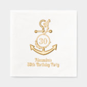 航海のいかりフレーム#2誕生日パーティー 箔ナプキン (正面)