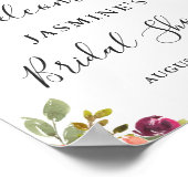 航海のいかりフローラブライダルシャワーウェルカムサイン ポスター (角)