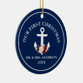 航海のいかりフローラ私たちの初めてのクリスマス セラミックオーナメント (右)