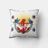 航海のいかりフローラ赤青 クッション (裏面)