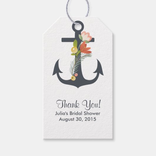 航海のいかりブライダルシャワーメッセージカード ギフトタグ (正面)