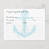 航海のいかりブライダルシャワーレシピカード インビテーションポストカード (裏面)