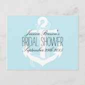 航海のいかりブライダルシャワーレシピカード インビテーションポストカード (正面)