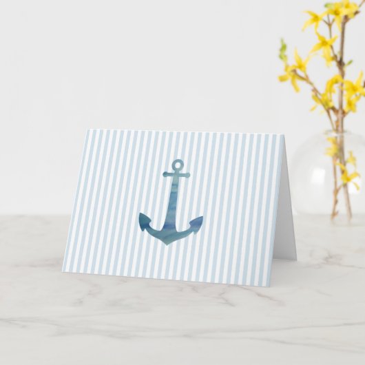 航海のいかりブルーストライプカード カード (黄色い花)