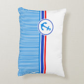 航海のいかりブルーレッド白ストライプ アクセントクッション (裏面(縦))