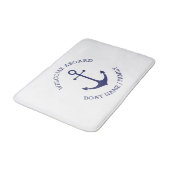 航海のいかりブルー白カスタム歓迎 バスマット (アングル)