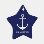 航海のいかりブルー白カスタム白ファミリー名 セラミックオーナメント (右)