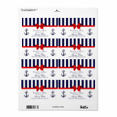 航海のいかりブルー白ストライプH水ラベル ラベル (フルシート)