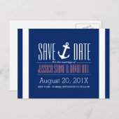 航海のいかりブ王室のルーウェディング日付を保存 案内ポストカード (正面/裏面)