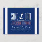 航海のいかりブ王室のルーウェディング日付を保存 案内ポストカード (正面)