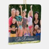 航海のいかりブ素朴ルーホリデーファミリーフォト セラミックオーナメント (右)