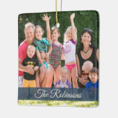 航海のいかりブ素朴ルーホリデーファミリーフォト セラミックオーナメント (左)