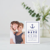 航海のいかりブ結婚ルーの日付の変更 案内ポストカード (スタンド正面)