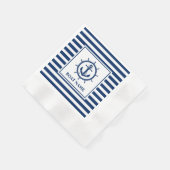 航海のいかりホイストライプのールボート名カクテル 縁ありカクテルナプキン (角)