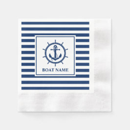 航海のいかりホイストライプのールボート名カクテル 縁ありカクテルナプキン