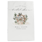 航海のいかりホイールリーフィフローラブライダルシャワー ミディアムペーパーバッグ (正面)