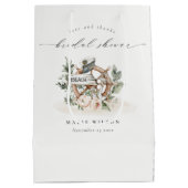 航海のいかりホイールリーフィフローラブライダルシャワー ミディアムペーパーバッグ (裏面)