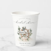 航海のいかりホイールリーフィフローラブライダルシャワー 紙コップ (正面)