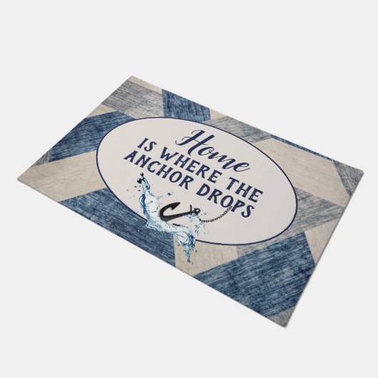 航海のいかりホーム引用文 ドアマット (アングル)