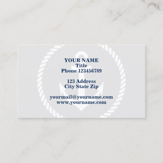 航海のいかりボーティング名刺テンプレート 名刺 (裏面)