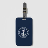 航海のいかりボートナミーブルーカスタムボーティング ラゲッジタグ (正面縦)