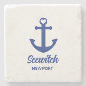 航海のいかりボートネームストーンコースター ストーンコースター (正面)