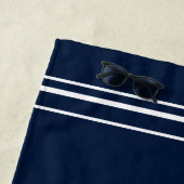 航海のいかりボートネームネイビーブルーカスタム ビーチタオル (インサイチュ)