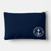 航海のいかりボートネームモダンコーストカスタム アクセサリーポーチ (裏面)