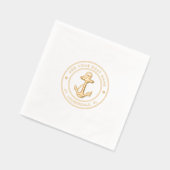 航海のいかりボート名カスタム 箔ナプキン (左)