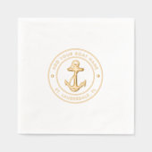 航海のいかりボート名カスタム 箔ナプキン (正面)