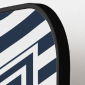 航海のいかりボート名ネイビーブルーストライプの ピックルボールラケット (左詳細)