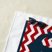 航海のいかりボート名赤白青おもしろい ビーチタオル (インサイチュ)