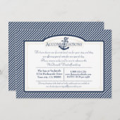 航海のいかりボート対角ストライプ旋回モダン エンクロージャーカード (正面/裏面)