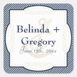 航海のいかりボート対角ストライプ旋回モダン スクエアシール