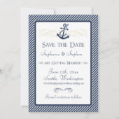 航海のいかりボート対角ストライプ旋回モダン セーブザデート (正面)