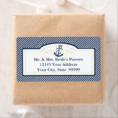 航海のいかりボート対角ストライプ旋回モダン ラベル (インサイチュ)