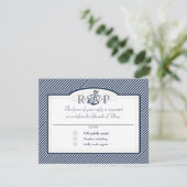 航海のいかりボート対角ストライプ旋回モダン 出欠カード (スタンド正面)