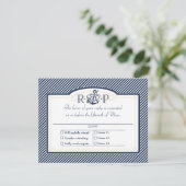 航海のいかりボート対角ストライプ旋回モダン 出欠カード (スタンド正面)