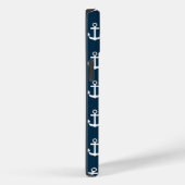 航海のいかりマリンネイビーブルーパターンモノグラム Case-Mate iPhoneケース (裏面 / 右)