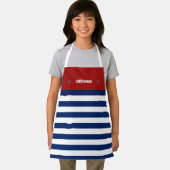 航海のいかりマリンネイビーブルーホワイトストライプズ エプロン (インサイチュ)