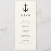 航海のいかりモダンシンプルネイビーブルー結婚ズ メニュー (正面)