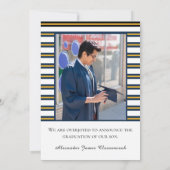 航海のいかりモダン黒黄卒業 案内状 (裏面)