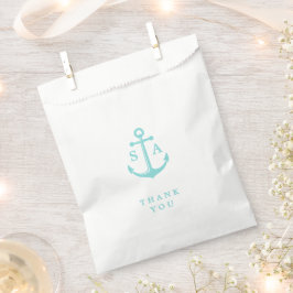 航海のいかりモノグラムビーチ結婚式感謝していユー フェイバーバッグ