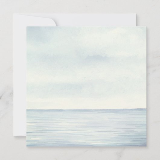 航海のいかりモノグラム海ウォーター結婚カラー 招待状 (裏面)