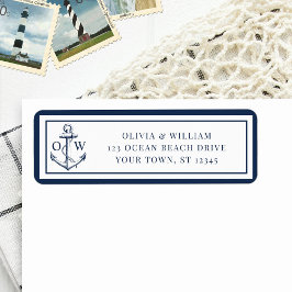 航海のいかりモノグ結婚ラム差出人住所 ラベル