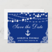 航海のいかりライト&レース日付の保存 案内ポストカード (正面/裏面)