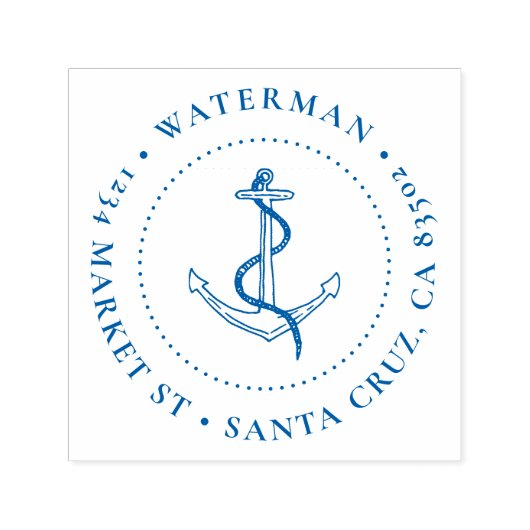 航海のいかりラウンドファミリー名差出人住所 セルフインキングスタンプ (デザイン)