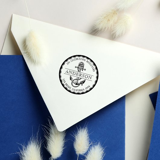 航海のいかりラウンドファミリー名&差出人住所 セルフインキングスタンプ